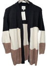 Long Sleeve Color Block Cardigan