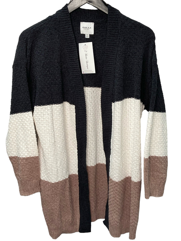 Long Sleeve Color Block Cardigan