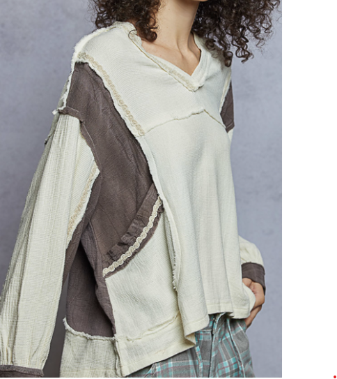 V-Neck Balloon Sleeve Top