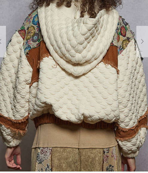 Cream and Tan Jacket w/Corduroy Accents