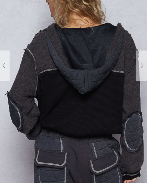 Oversized Button Down Hoodie Jacket