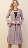 Bell Cuff Cardigan in Mauve