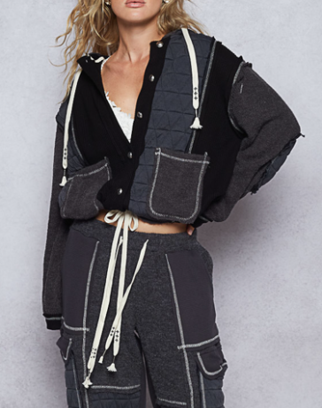 Oversized Button Down Hoodie Jacket