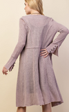 Bell Cuff Cardigan in Mauve