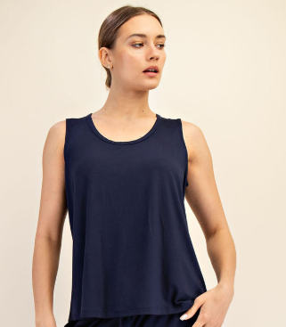 Modal Sleeveless Tank in Navy