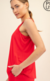 Modal Sleeveless Tank in Red