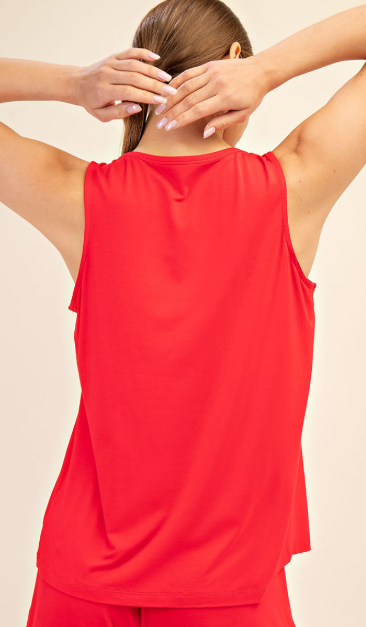 Modal Sleeveless Tank in Red
