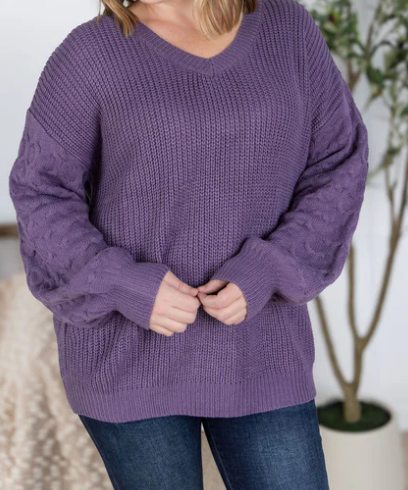 MM Talina Textured Sweater-Purple