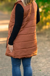 MM Harlow Long Vest in Cinnamon