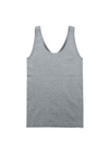 U-Neck Seamless Tank-Heather Grey