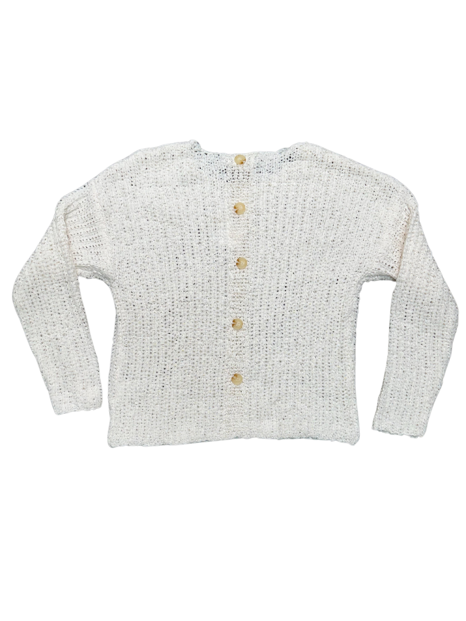 Back Buttoned Pullover in Ivory