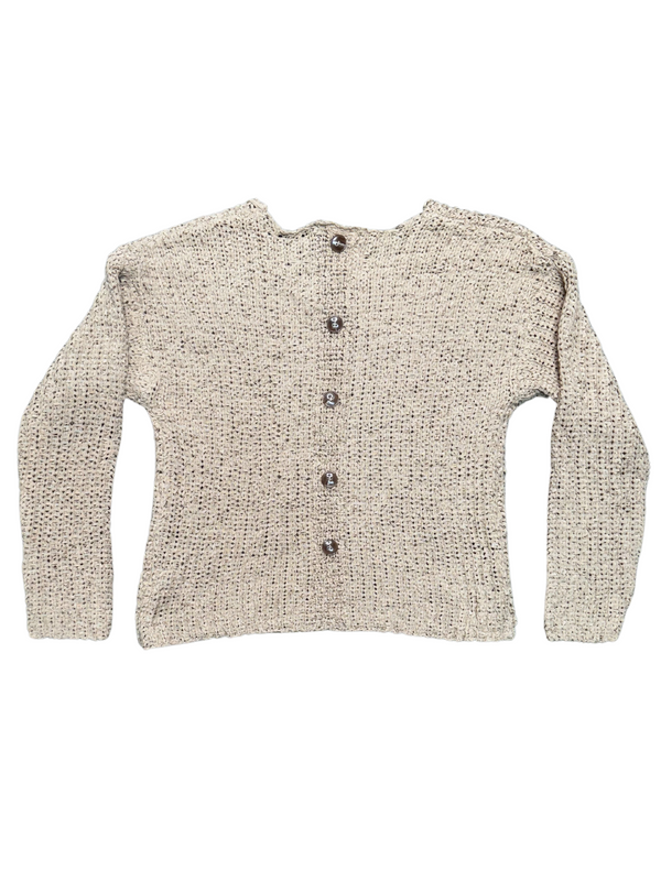 Back Buttoned Pullover in Tan