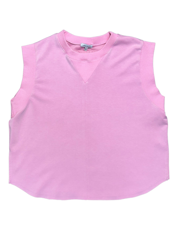 Washed Scuba Top in Pink