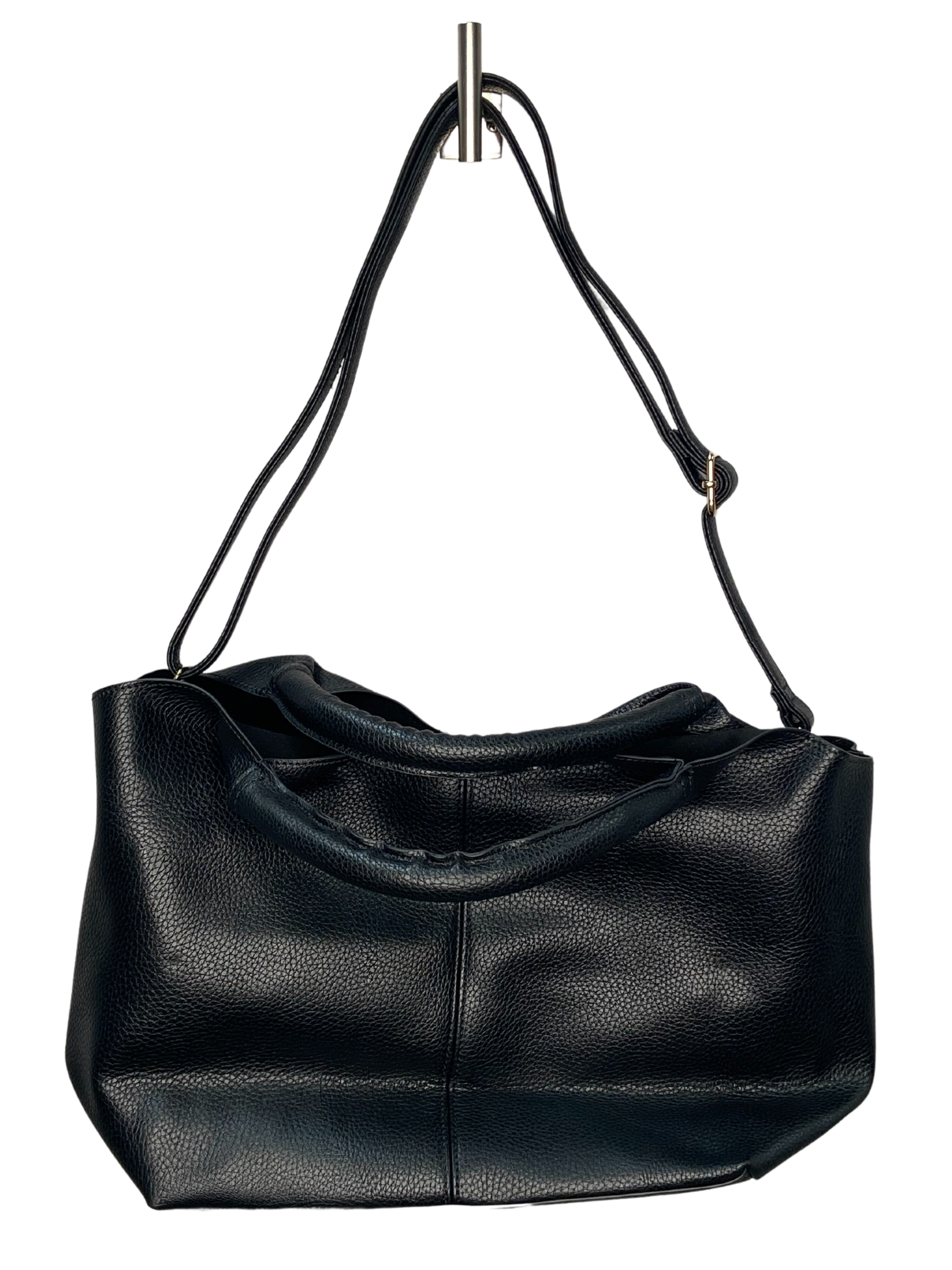 Round Handle Tote Bag in Black