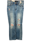 JB Plaid Patch Bootcut Jean