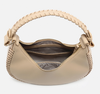 Aria Whipstitch Crescent Shoulder Bag in Lt Yellow