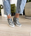 Ari Sneaker Wedge in Denim