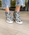 Ari Sneaker Wedge in Denim