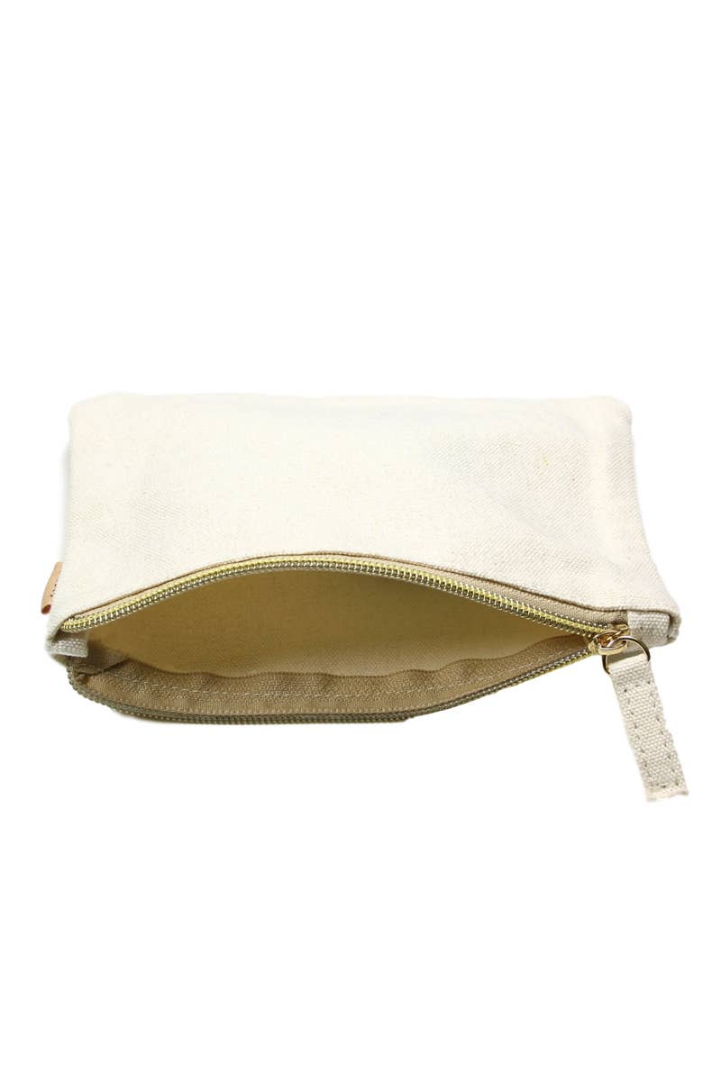 Multi Lettering Cotton Canvas Eco Pouch Bags: One Size / PCH026