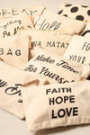 Multi Lettering Cotton Canvas Eco Pouch Bags: One Size / PCH026