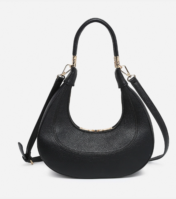 Clara Crescent Convertible Bag in Black