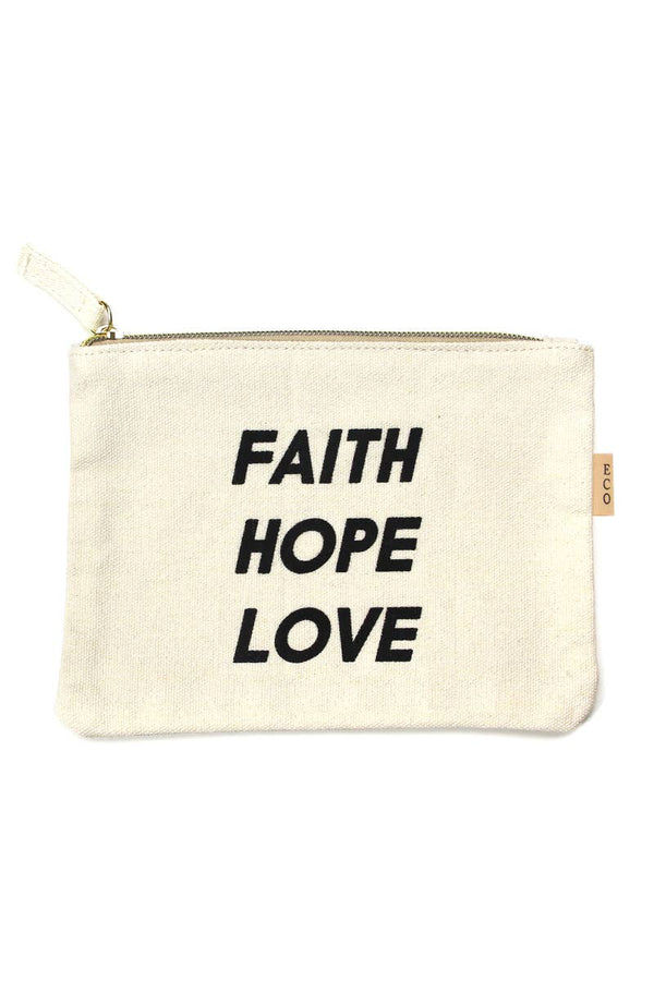 Multi Lettering Cotton Canvas Eco Pouch Bags: One Size / PCH026