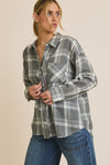 Gray & White Plaid Button Down