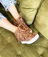 Nick Fringe Sneaker Wedge in Leopard