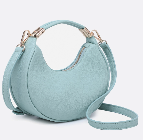 Baghdad Half-Moon Crossbody in Seafoam