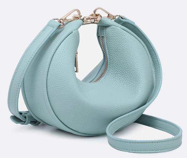 Baghdad Half-Moon Crossbody in Seafoam