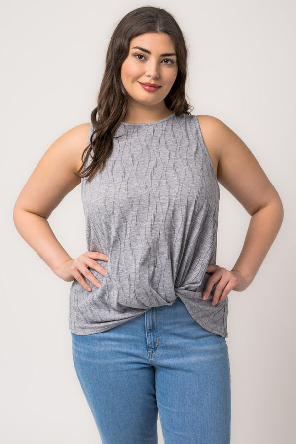Sleeveless Grey Top