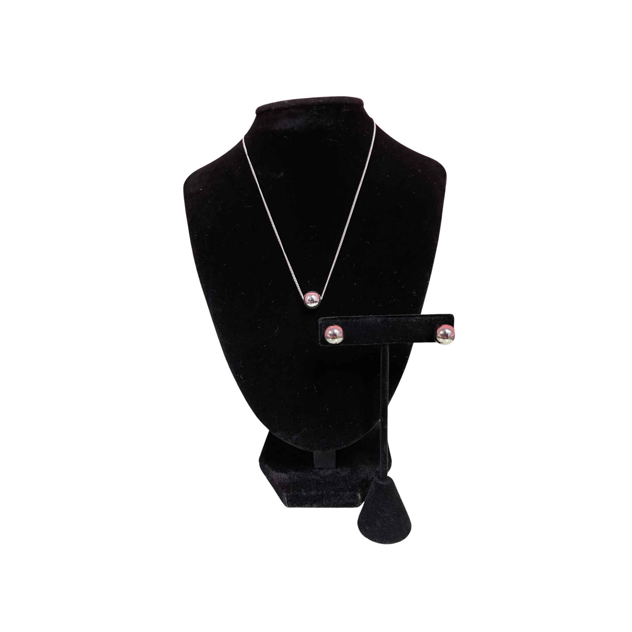 Ball On Chain Necklace And Earring Set