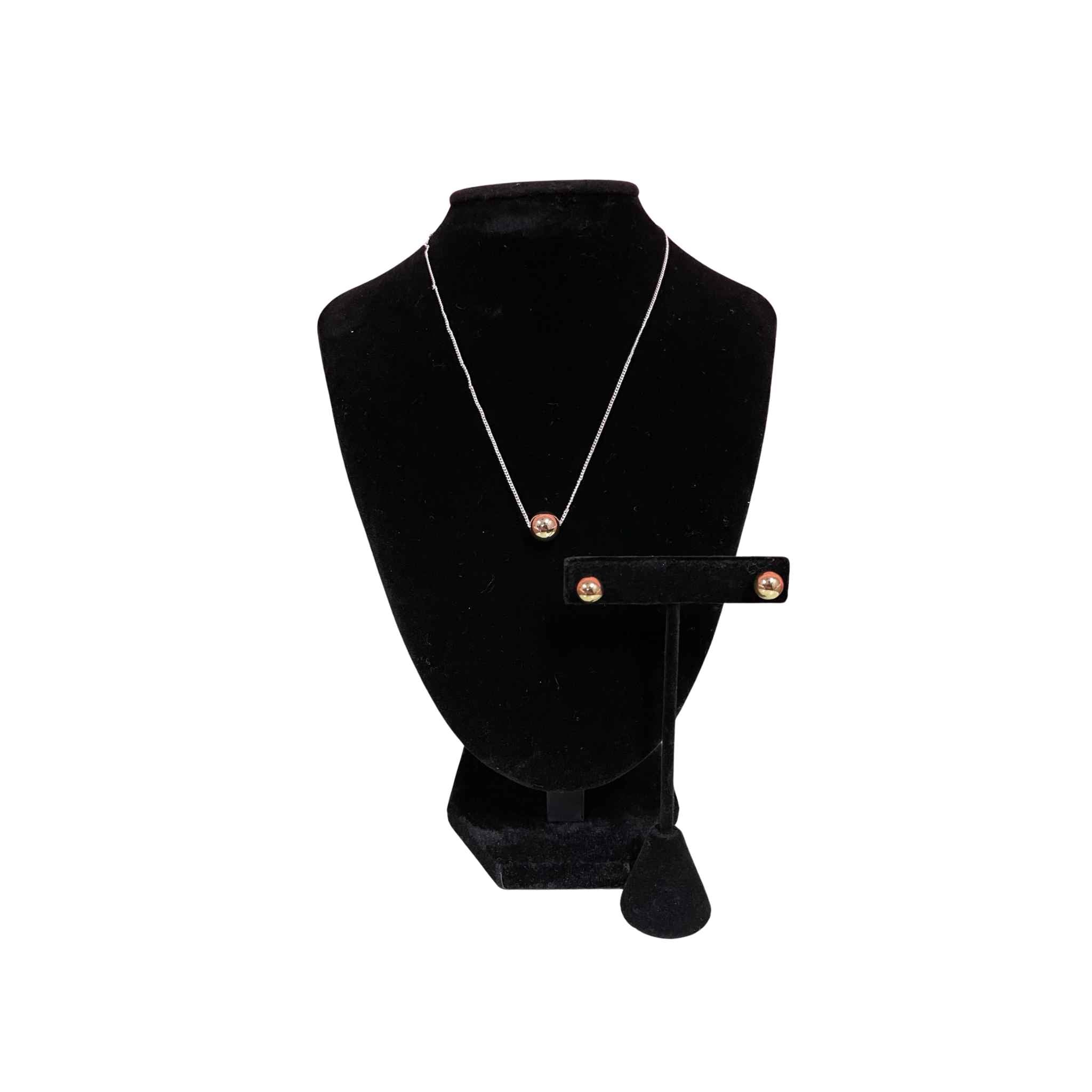 Ball On Chain Necklace And Earring Set