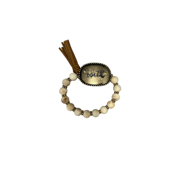 Blessed Or Faith Bead Bracelet