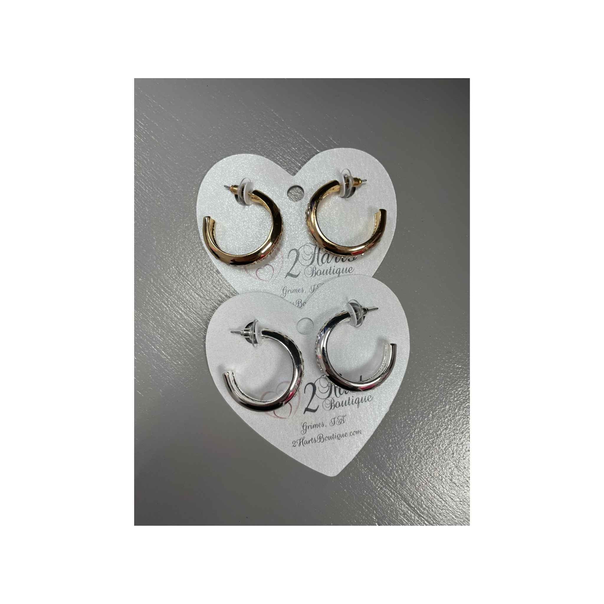 Chunky Hoop Earrings With Bling