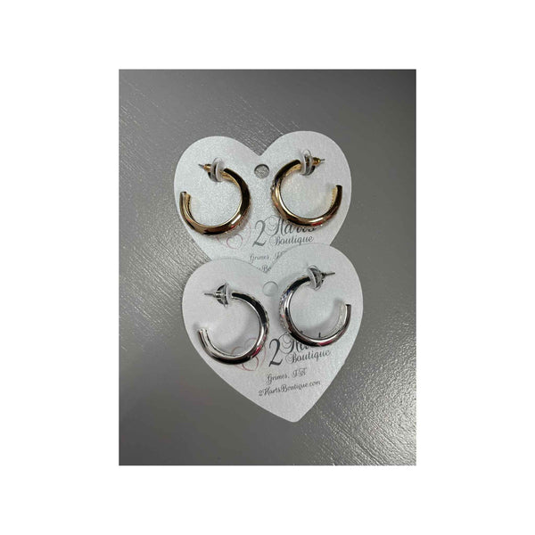 Chunky Hoop Earrings With Bling