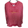 Collegiate V-Neck Long Sleeve Tops