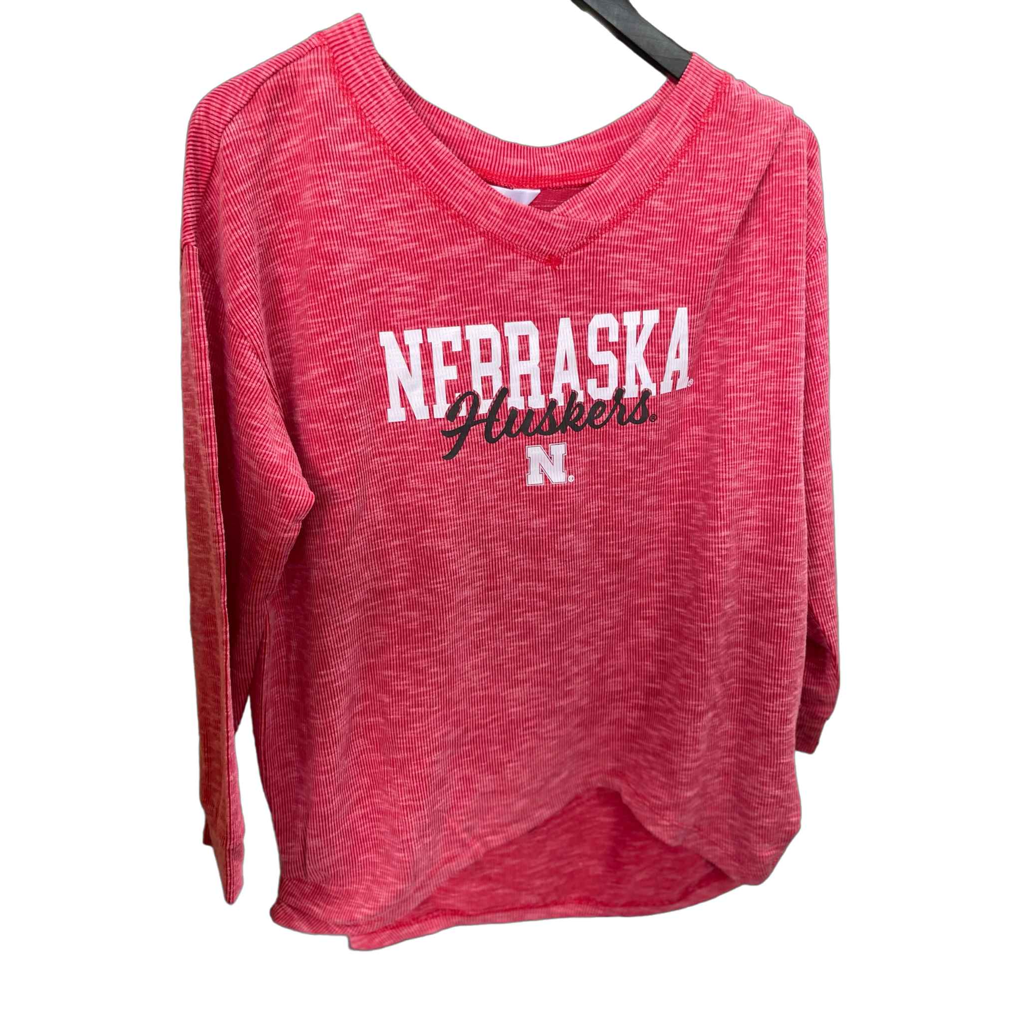 Collegiate V-Neck Long Sleeve Tops