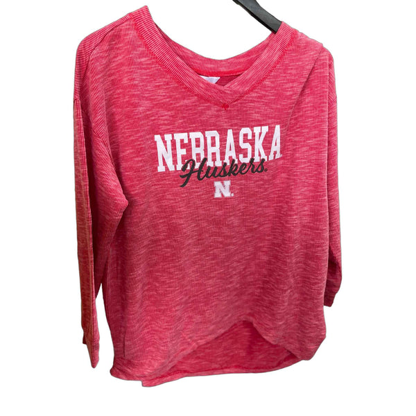 Collegiate V-Neck Long Sleeve Tops