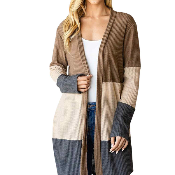 Casual Color Block Cardigan