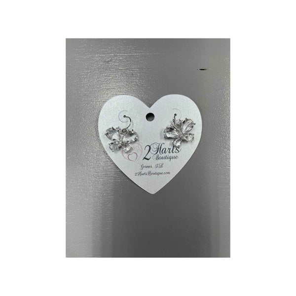 Crystal Butterfly Dangle Earrings