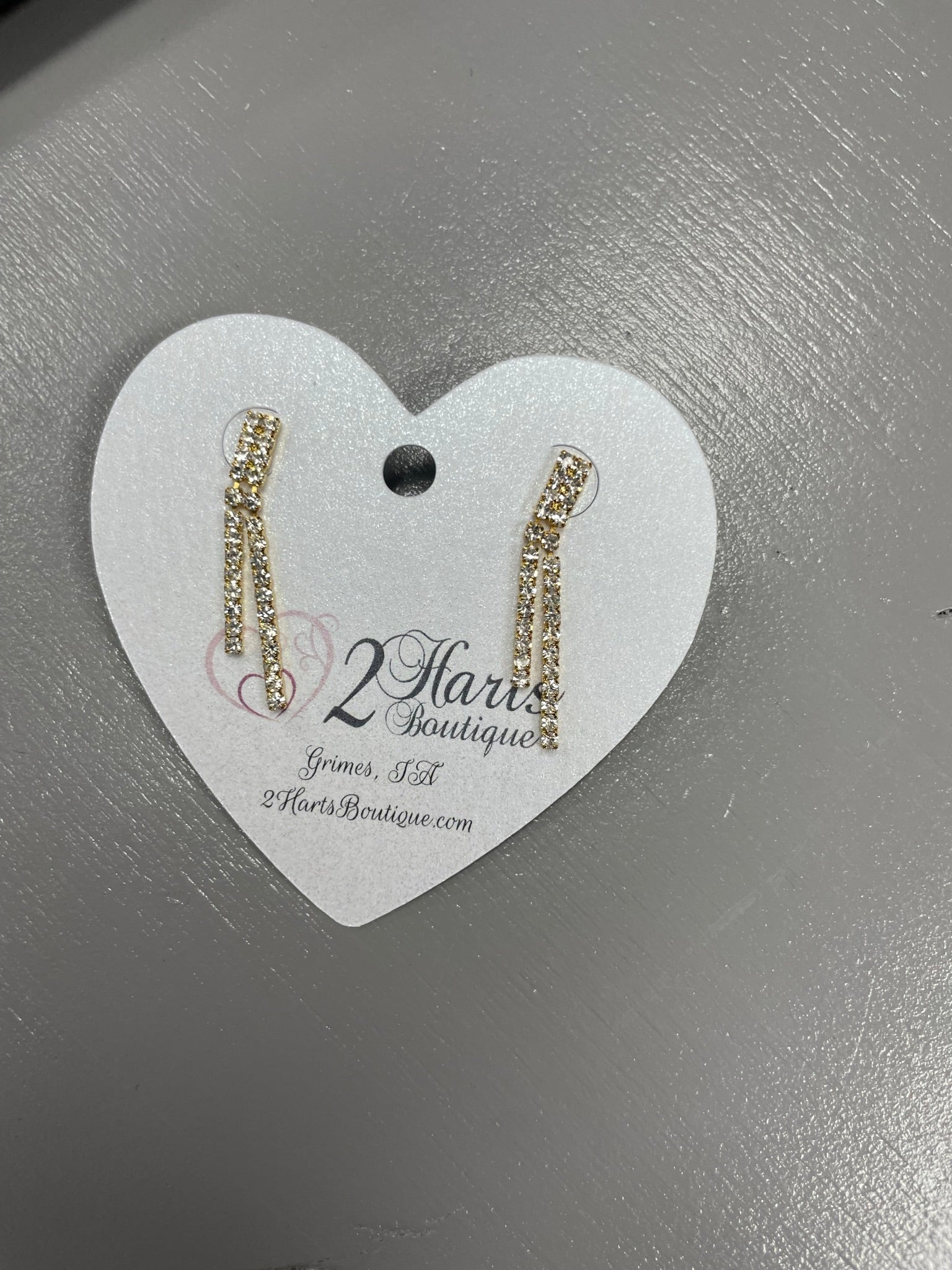 Double Dangle Gold Earrings