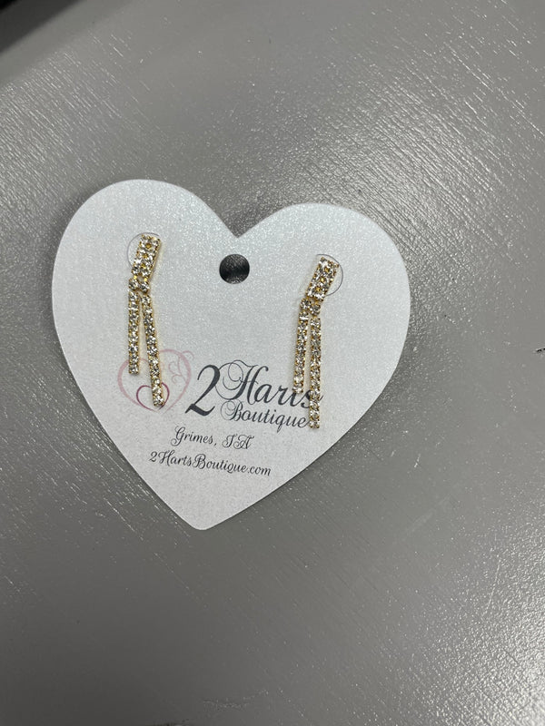 Double Dangle Gold Earrings