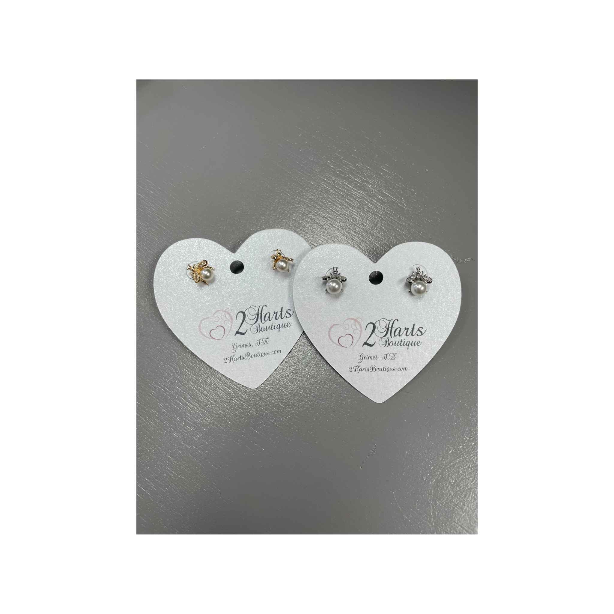 Faux Pearl Bee Earrings