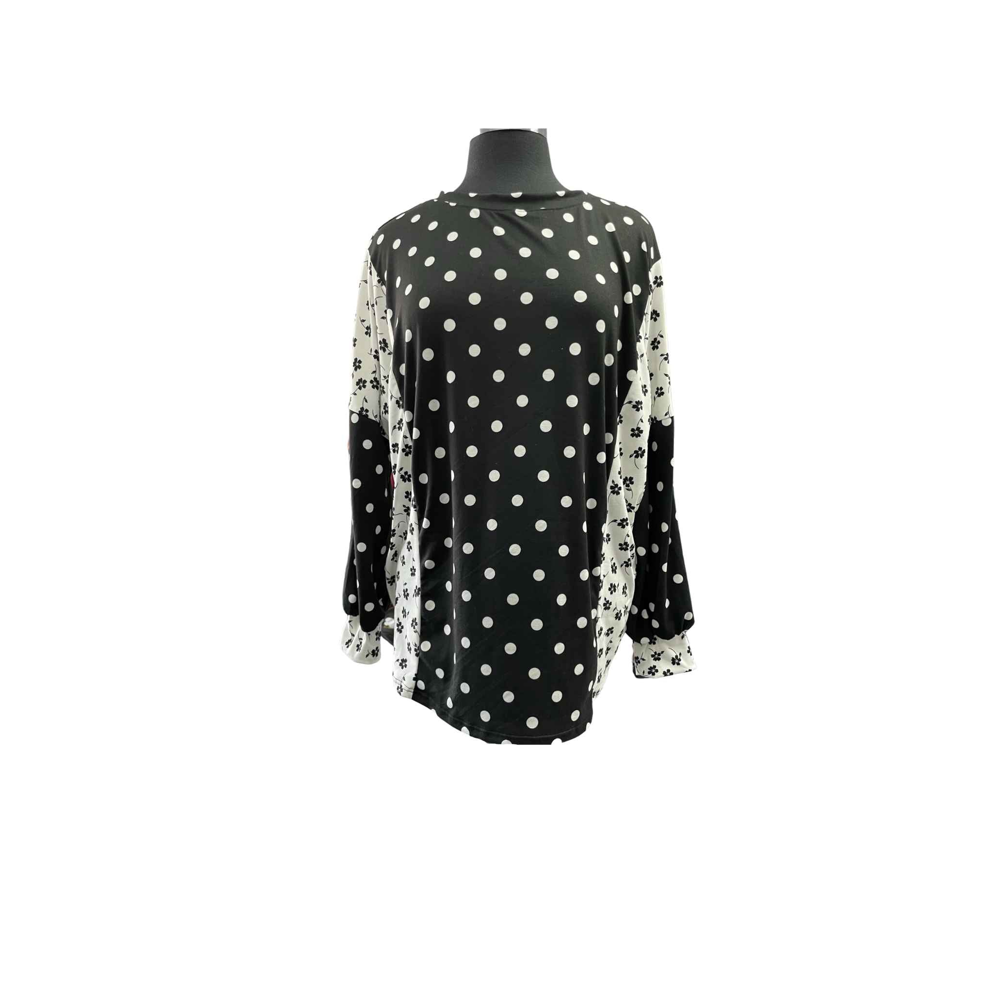 Floral Contrast Dolman Sleeve Top