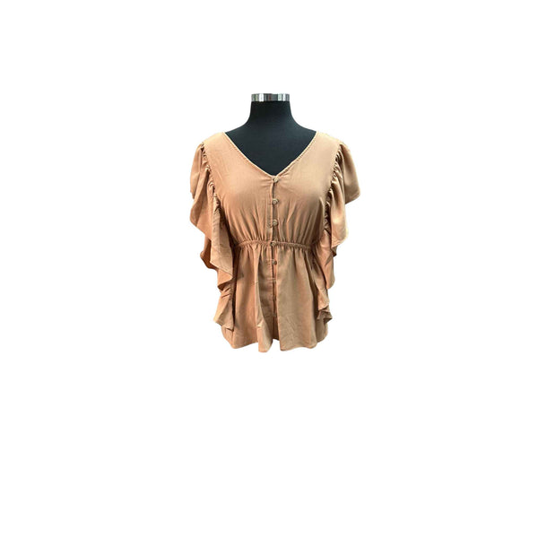 Frill Sleeve V-Neck Top