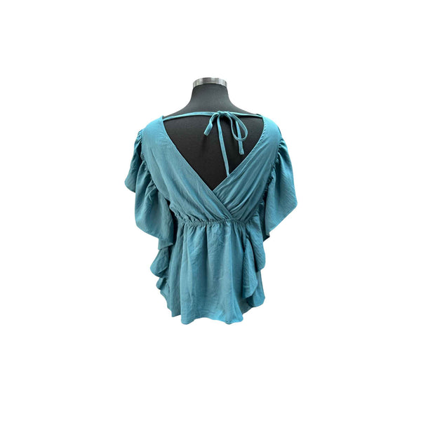 Frill Sleeve V-Neck Top