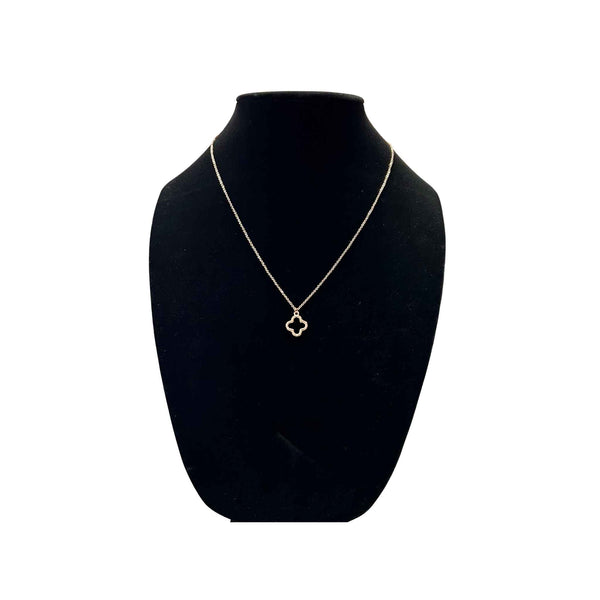 Gold Open Flower Charm Necklace