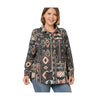 Jacquard Aztec Oversized Shacket With Pockets