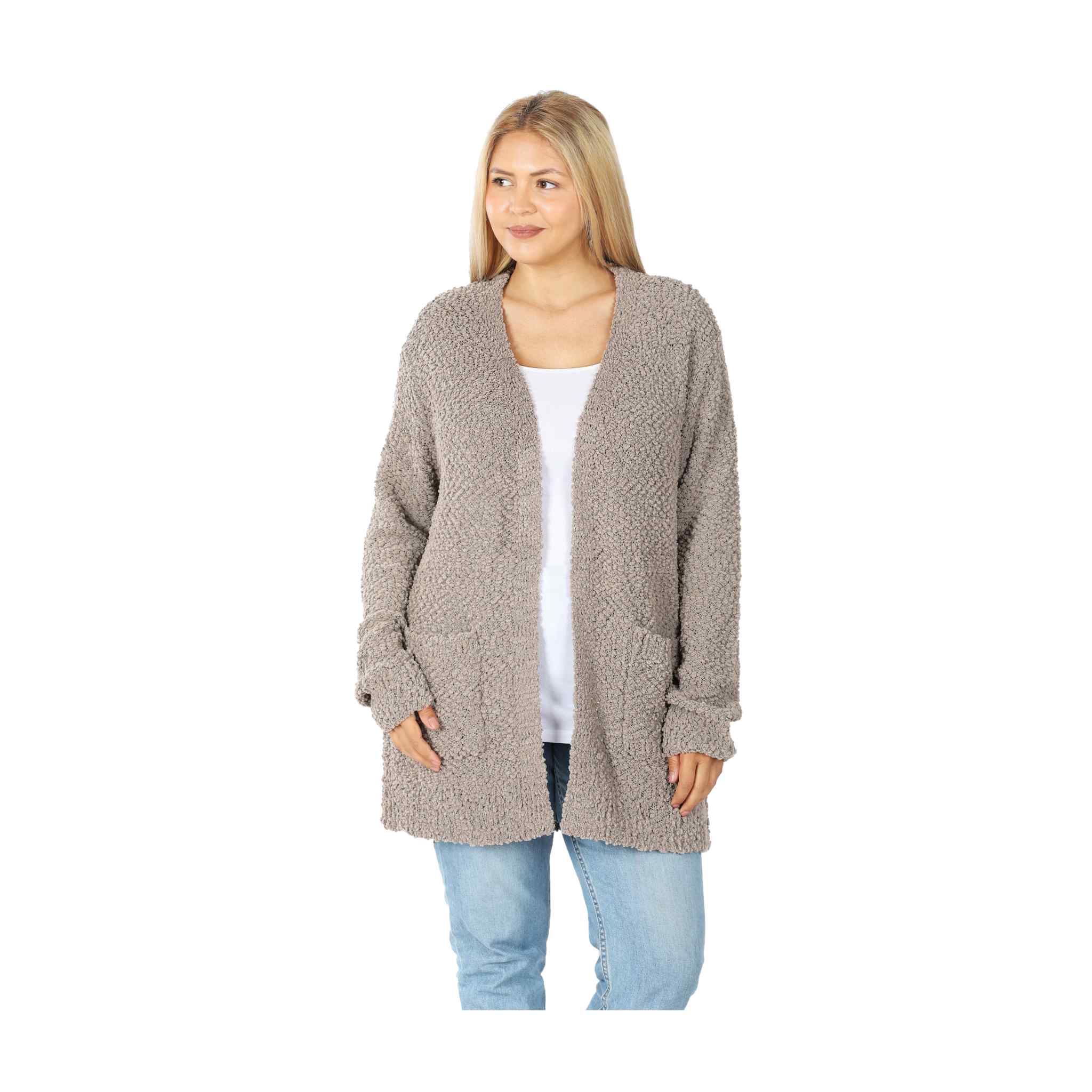 Popcorn Cardigan with Pockets